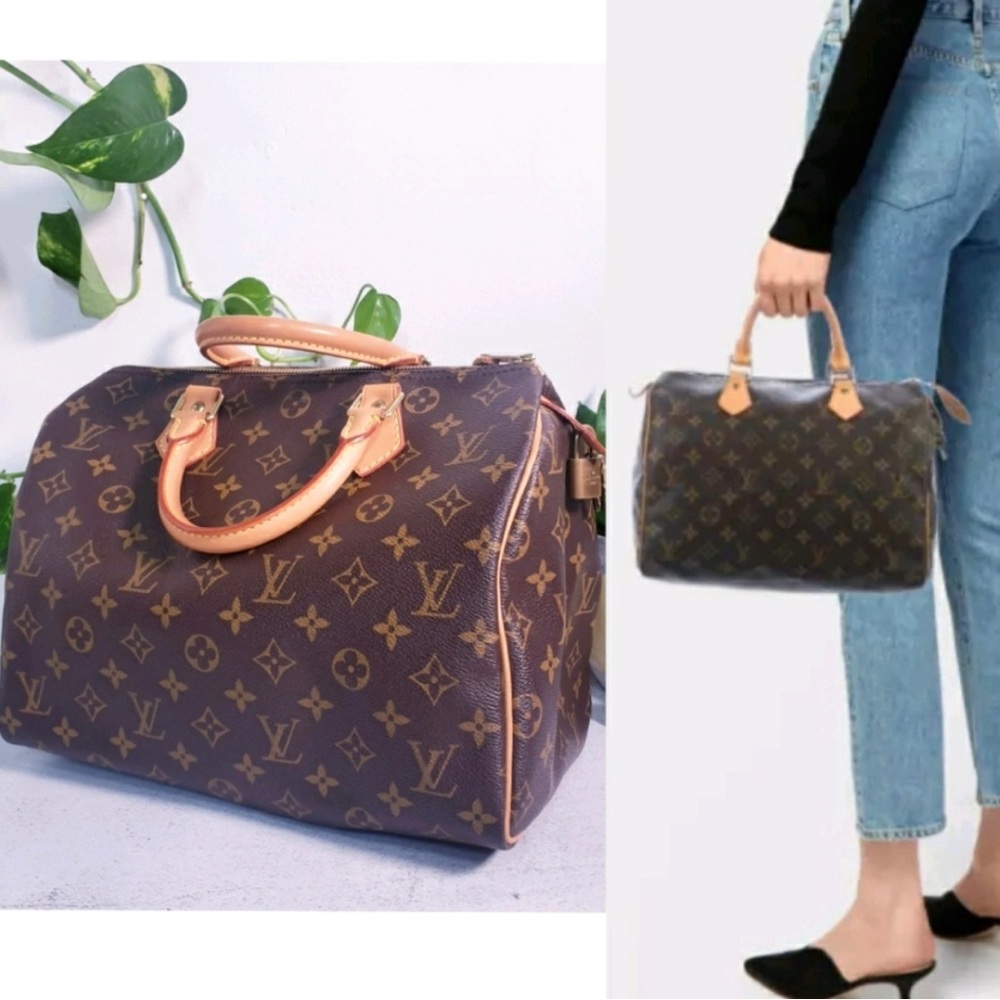 Very Good! LOUIS VUITTON Monogram Speedy 30 Bag